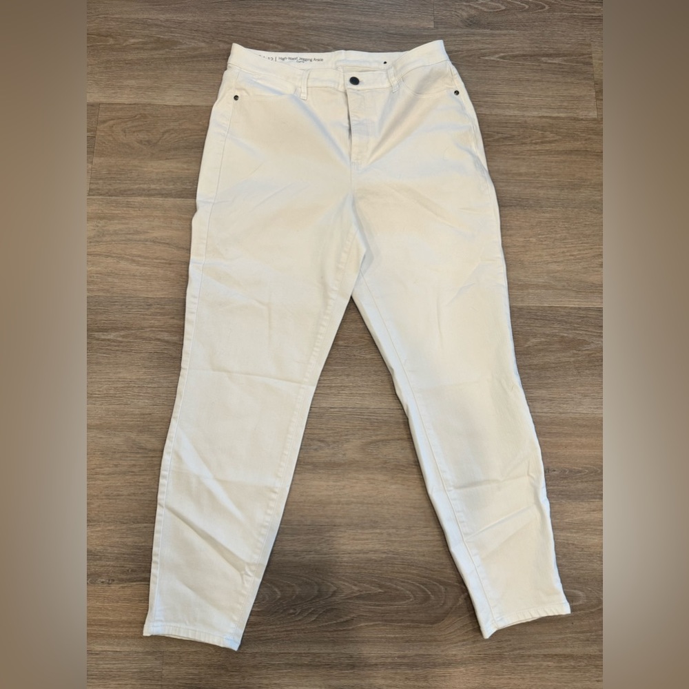 Talbots High Waist Jegging Ankle Curvy Fit Size 12 White - Picture 3 of 8
